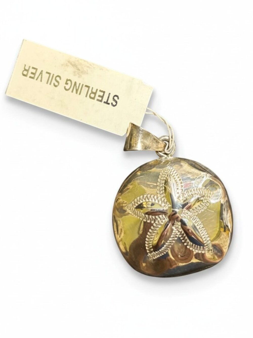 925 Sterling Silver Vintage ATI Mexico Sand Dollar Pendant